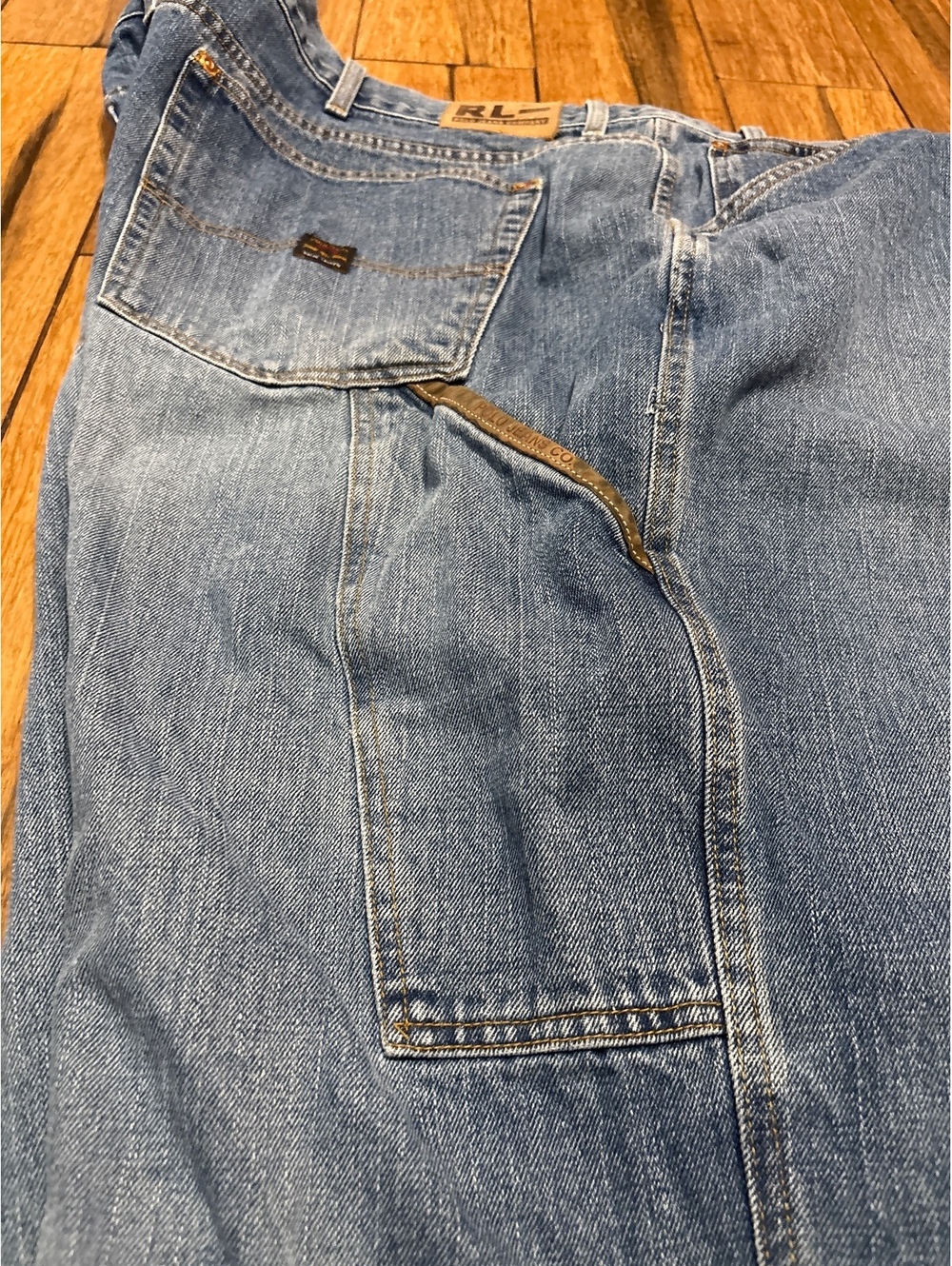 Polo Ralph Lauren Jeans Mens 52x32 Straight Leg 5-Pocket Cotton Denim Carpenter - Picture 6 of 8